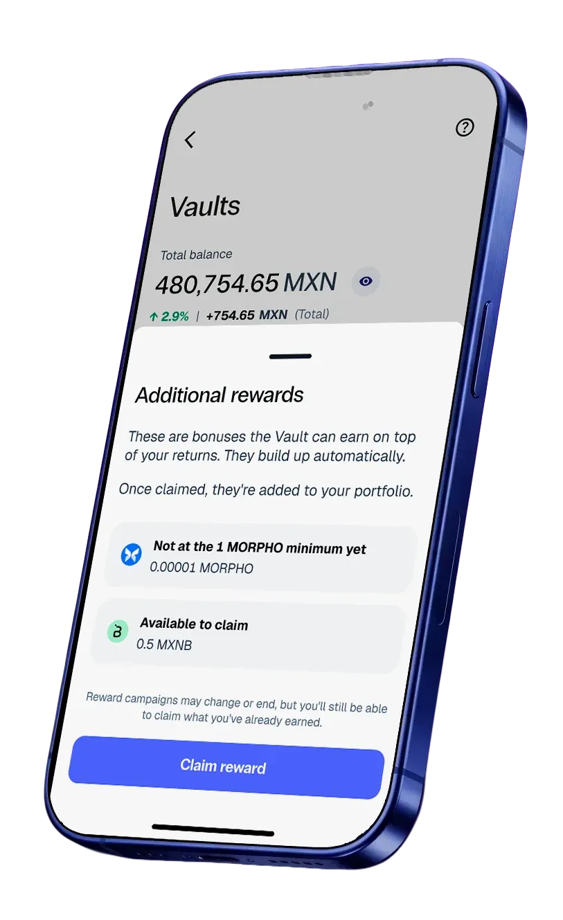 Extra rewards screen in the app, with the Claim reward button