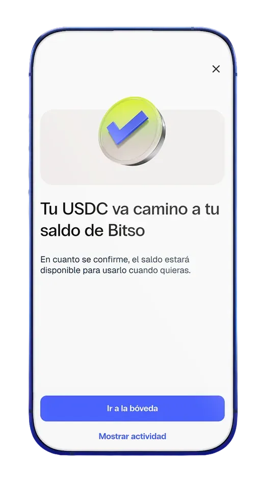 Pantalla de confirmación de retiro